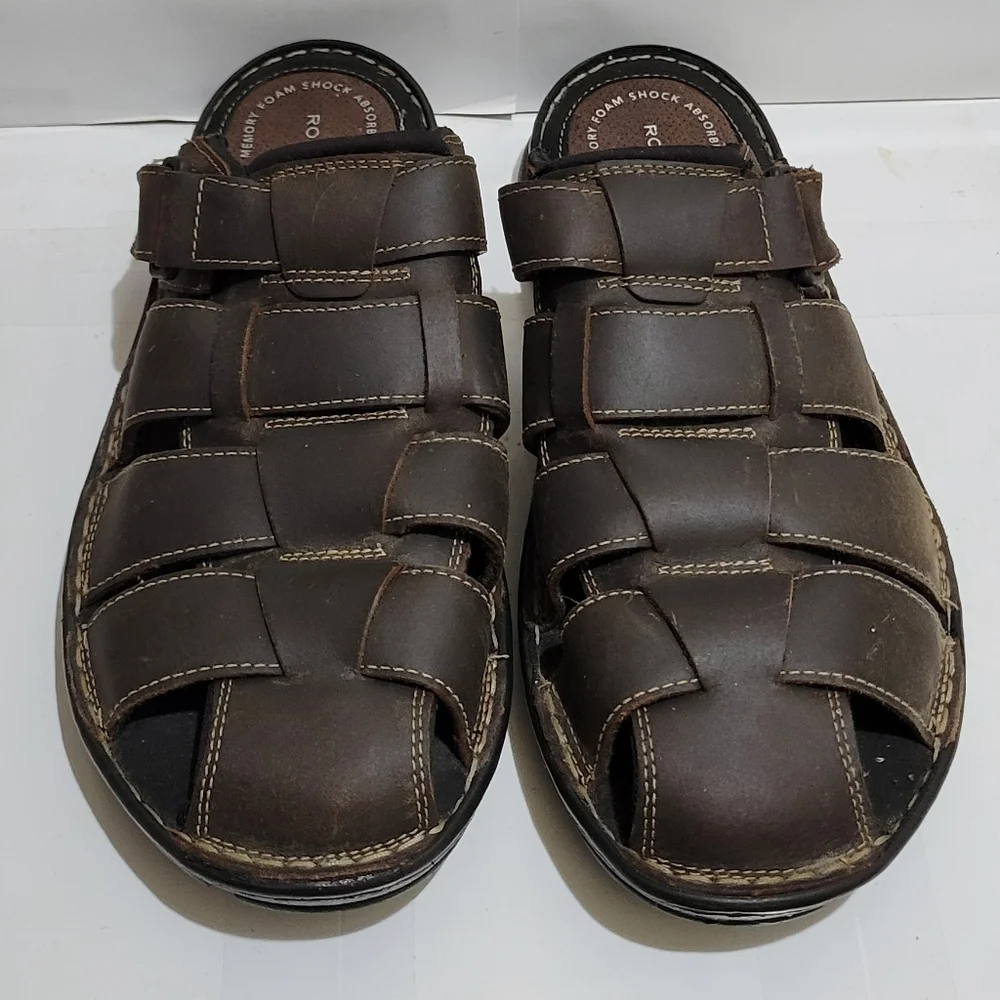 ROCKPORT Mens Leather Fisherman Sandal Darwyn‎ Brown